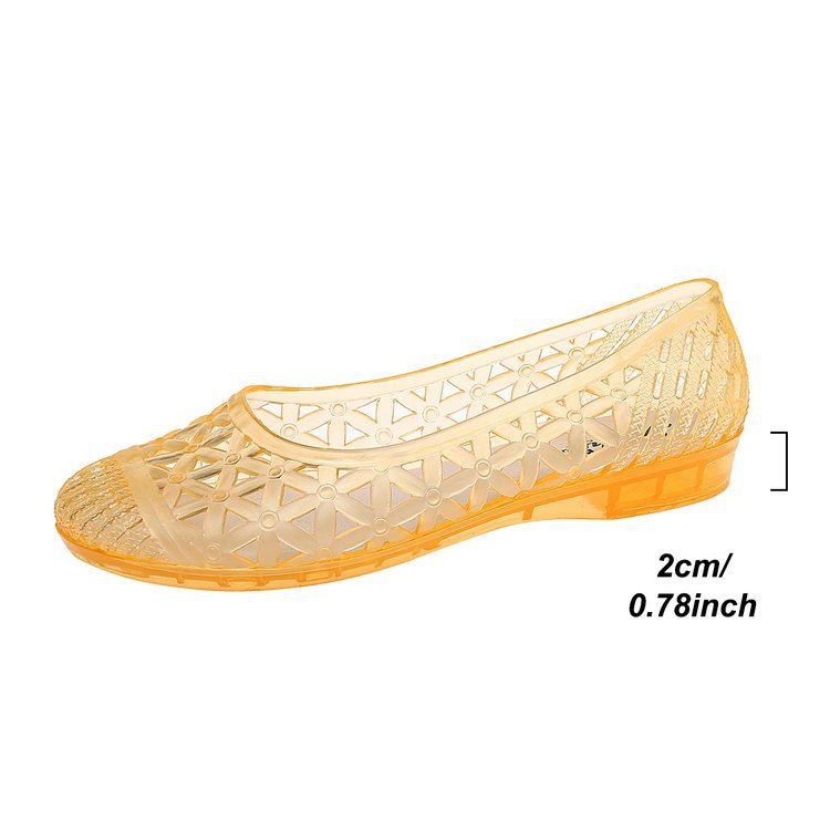 Pohodlné želé ploché sandále s krištáľovým efektom, módne a všestranné, protišmykové, vhodné na letné outdoorové nosenie