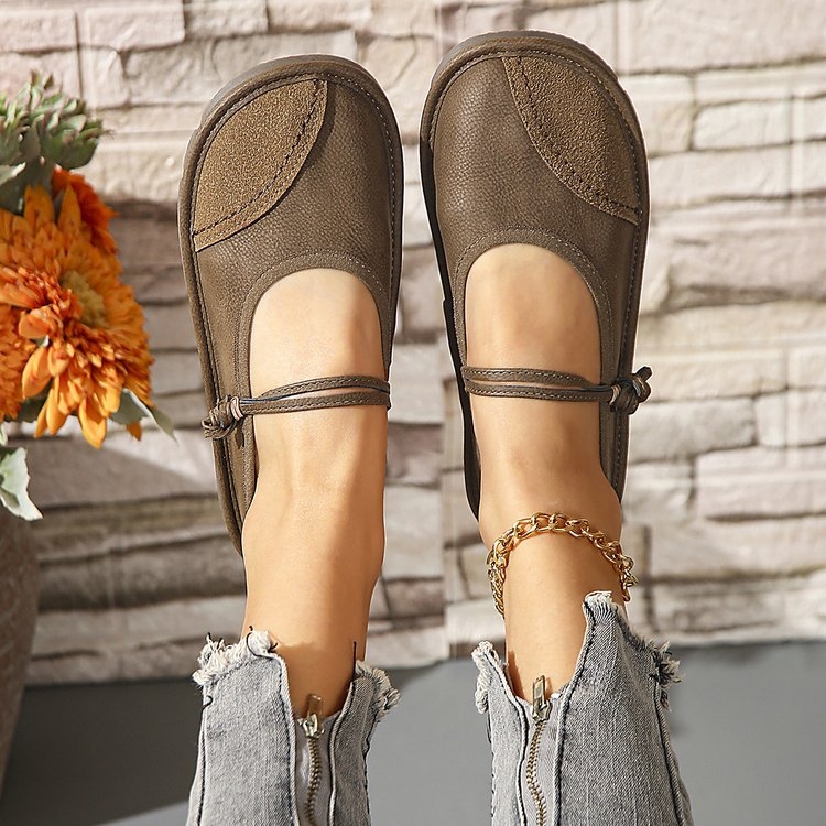 Dámske topánky v etnickom štýle, vintage, jednovrstvové, jar 2025, nové, ploché, s mäkkým podrážkou, pohodlné, ležérne, cezhraničné, plus size, plytké, Mutou topánky