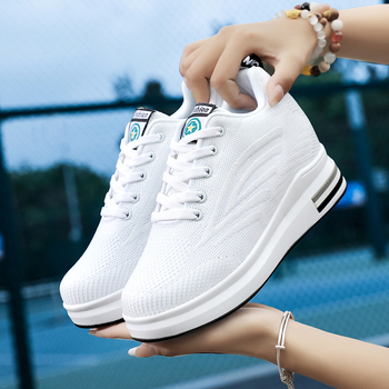 Dlhodobá dostupnosť, Priedušná, neviditeľná a výškovo pletená dámska obuv, Ležérne tenisky s hrubou podrážkou, Dámske balerínky