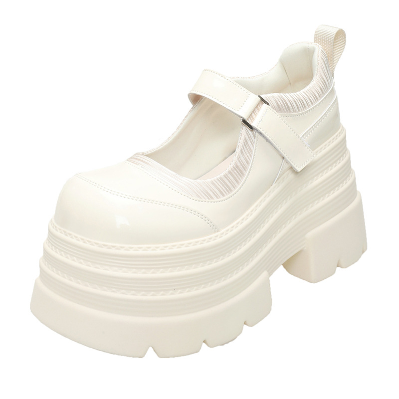 Čierne retro kožené topánky s hrubým podpätkom a hrubou podrážkou, dámske nové jarné a jesenné 2025, univerzálne šaty s okrúhlou špičkou, jednovrstvové topánky Mary Jane