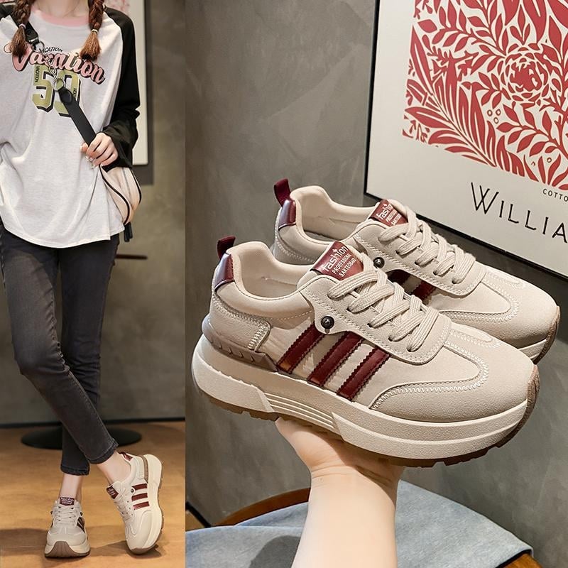 Pantofi sport pentru femei Forrest Gump, la modă, din piele anti-catifea, cu platformă confortabilă, Four Seasons, model all-match