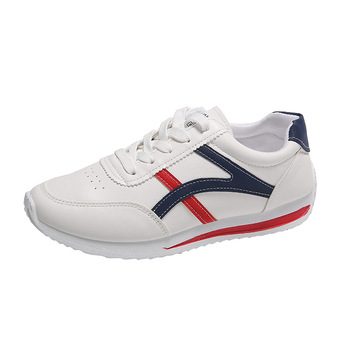 Pantofi sport casual albi pentru femei 2024 Pantofi sport din piele respirabili pentru femei la modă în stil K, pantofi sport și casual Forrest Gump