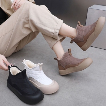 Moodsad paksu tallaga puuvillapolstriga talvekingad, uued fliisvoodriga paksendatud lumesaapad, naiste vabaaja universaalsed tuulekindlad veekindlad puuvillapolstriga kingad