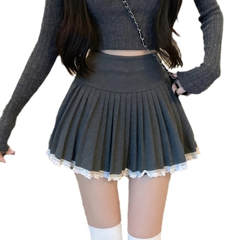 Φθινόπωρο και Χειμώνας 2024 Νέα Γυναικεία Φούστα με Πλισέ Μάλλινα, Μικρή, Λεπτή, Γραμμή Α, Φούστα κατά του Βαδίσματος