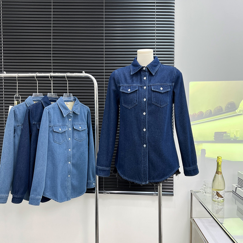 Rudens ir žiemos tamsiai mėlynos spalvos vilnos pamušalu stori šilti karvės odos marškiniai moterims, senėjimą stabdantys korėjietiški ploni viršutiniai drabužiai, madingi vidiniai marškinėliai