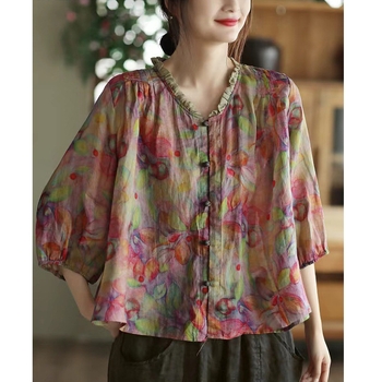 Didelio dydžio moteriški drabužiai mamai, vasariniai etninio stiliaus marškinėliai, liekninantys viršūnėlės apkūnioms mergaitėms, dengiantys pilvuką trumpomis rankovėmis, moteriški marškinėliai