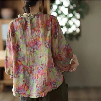 Didelio dydžio moteriški drabužiai mamai, vasariniai etninio stiliaus marškinėliai, liekninantys viršūnėlės apkūnioms mergaitėms, dengiantys pilvuką trumpomis rankovėmis, moteriški marškinėliai