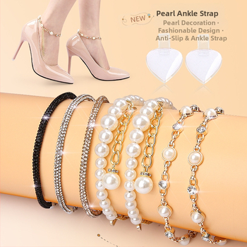 Perlų deimantinė grandinėlė Deimantiniai raišteliai be aukštakulnių batelių be kulno, raišteliai su apsauga nuo kritimo ant kulno