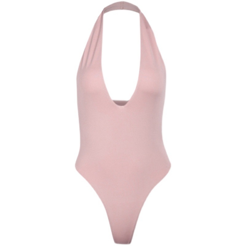 Ljeto 2025. Seksi kombinezon s niskim izrezom i ovratnikom, seksi uski elastični top za mršavljenje, ljetni top u europskom i američkom stilu