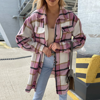 2021 prekogranična vanjska trgovina Amazon AliExpress nova košulja srednje duljine karirana široka košulja plus size za žene