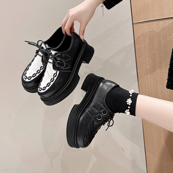 2024 Νέα Μόδα Γυναικεία Μοκασίνια με Χοντρή Σόλα, Στρογγυλή Μύτη, Ψηλοτάκουνα, Ευέλικτα, Casual Παπούτσια