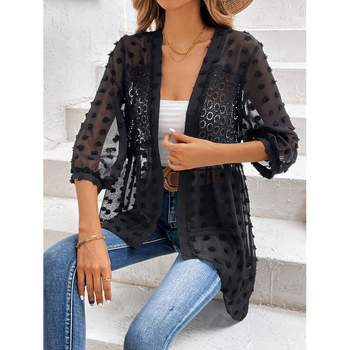 2025 Νέα Κατευθυντική Ευρωπαϊκή και Αμερικανική Διασυνοριακή Amazon Καλοκαιρινή Αντηλιακή Προστασία Ρούχων με Μπάλα Ζακάρ Διαφανές Ζακέτα