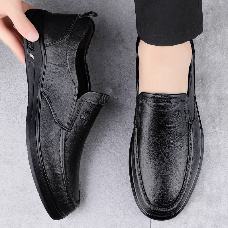 Klasične muške cipele od prave kravlje kože, ležerne kožne cipele, prozračne jesenske cipele s mekim dnom, mekane cipele za ljuštenje, navlake za cipele