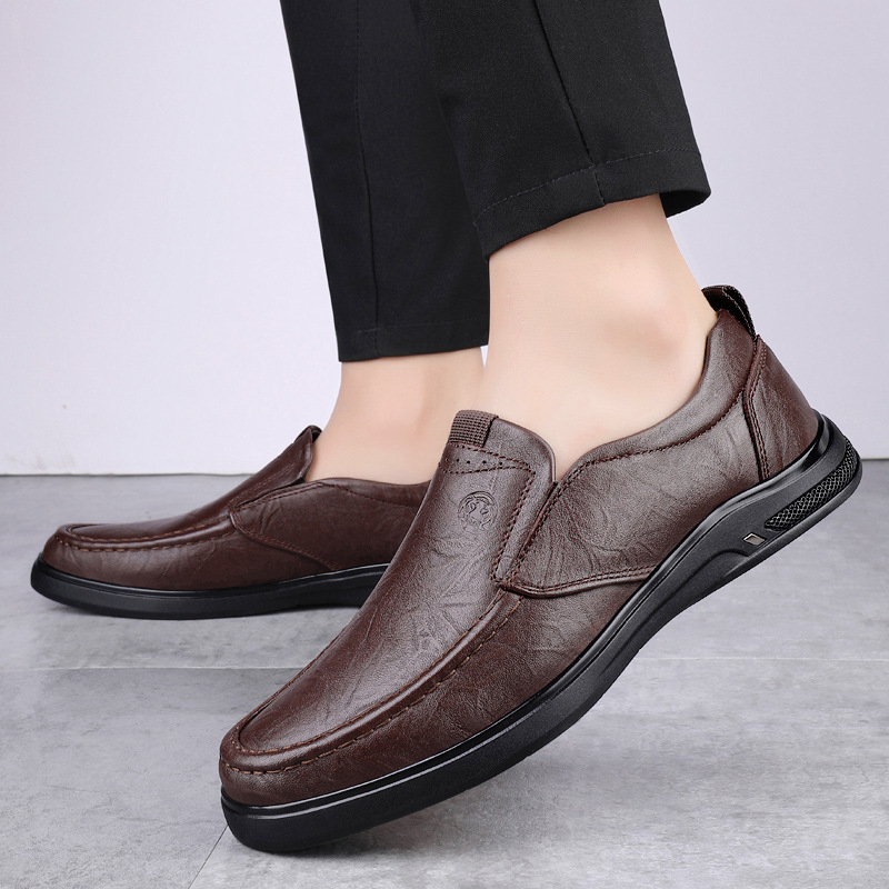 Klasične muške cipele od prave kravlje kože, ležerne kožne cipele, prozračne jesenske cipele s mekim dnom, mekane cipele za ljuštenje, navlake za cipele