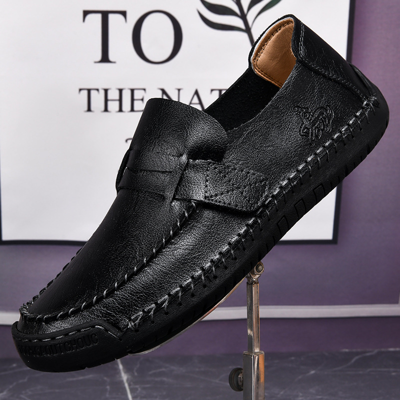 Tarpvalstybinė užsienio prekyba Laisvalaikio vyriški verslo „Doug“ batai Odiniai batai Vyriški užmaunami batai Lengvi, universalūs paprasti odiniai batai, plius dydžio