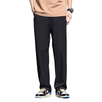 Muške hlače od ledeno svilenog odijela, široke nogavice, proljetne i jesenske drapirane ležerne hlače, modni brend, široke sportske hlače za brisanje, tanke hlače odijela