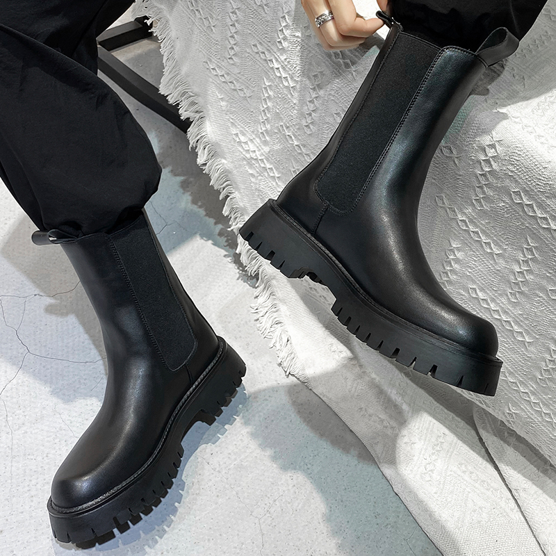 Meeste Briti stiilis Chelsea saapad, kõrged korstnahast saapad, hingavad meeste mootorrattasaapad