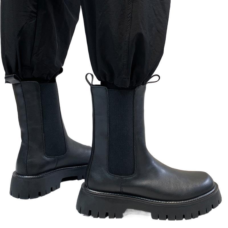 Meeste Briti stiilis Chelsea saapad, kõrged korstnahast saapad, hingavad meeste mootorrattasaapad