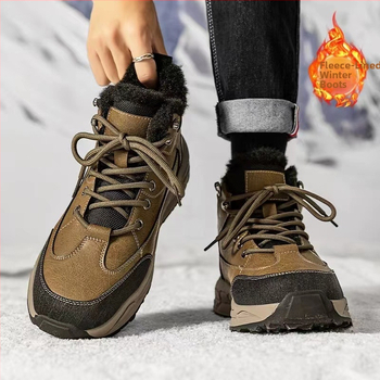 Meeste talvel fliisvoodriga paksendatud soojad kirdepuuvillast kingad, meeste õues kasutamiseks mõeldud miinus 40 kraadi veekindlad libisemiskindlad meeste kingad