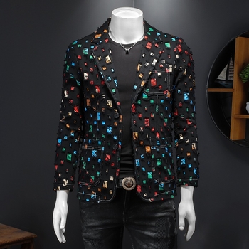 Euroopa jaama kevad ja sügis 2024 uus meeste Korea stiilis trendikas ülikond jakk noortele trendikas brändi õhuke vabaaja ülikond meestele