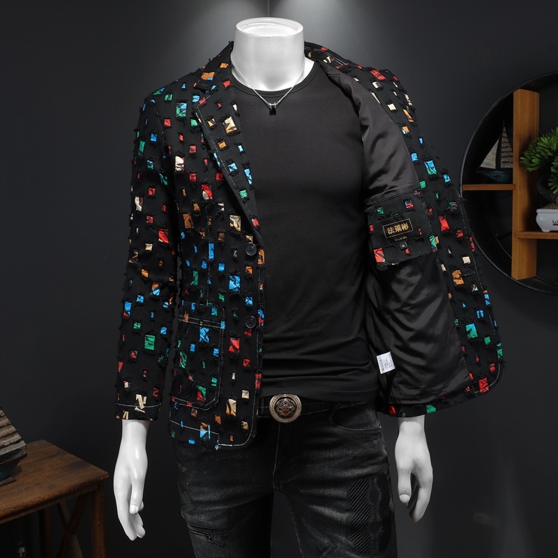 Euroopa jaama kevad ja sügis 2024 uus meeste Korea stiilis trendikas ülikond jakk noortele trendikas brändi õhuke vabaaja ülikond meestele