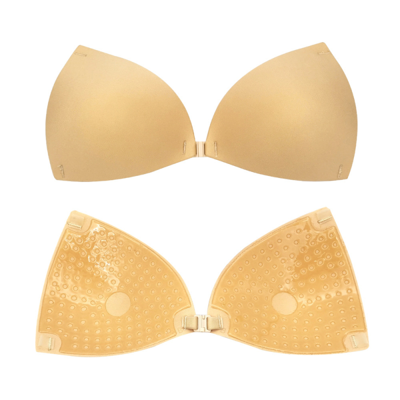 Piiriülene Euroopa ja Ameerika kolmnurkne rinnalapp õhuke nähtamatu ujumisrinnahoidja ilus seljakortsidega hingav silikoonist rinnalapp piiriülene