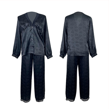 Ευρωπαϊκή και αμερικανική μόδα με μακρυμάνικη πιτζάμα, σέξι παντελόνι, δύο τεμαχίων, άνετο σατέν, ζακάρ, ρουχισμό για το σπίτι 687