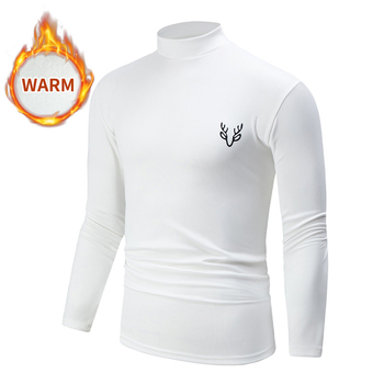 Pánska košeľa s golierom a strednou výstrihom na platforme, ležérna, všestranná, módna, jednofarebná, pánska, teplá, s vrchným pulóverom