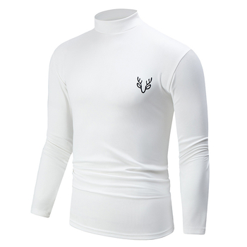 Мъжка риза с платформа и средна яка, ежедневна, универсална, модна, плътен цвят, мъжки пуловер с горна част, топла, базова риза