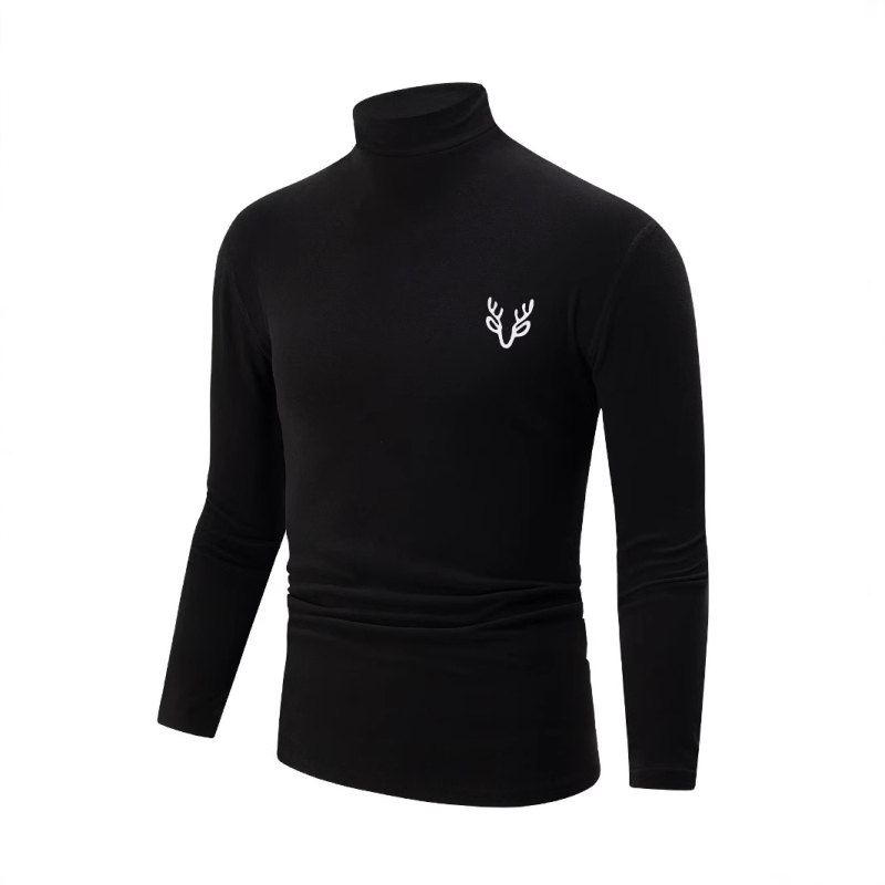 Pánska košeľa s golierom a strednou výstrihom na platforme, ležérna, všestranná, módna, jednofarebná, pánska, teplá, s vrchným pulóverom