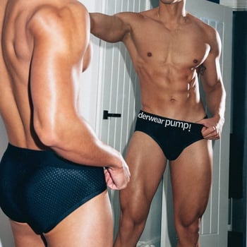 Секси мъжки бикини от мрежест плат, класически черно-бели, удобни спортни бикини с ниска талия за фитнес за мъже