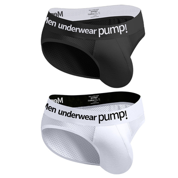 Σέξι ανδρικά σλιπ από ύφασμα mesh, κλασικό μαύρο και άσπρο, άνετο αθλητικό, χαμηλόμεσο, εσώρουχο γυμναστικής για άνδρες