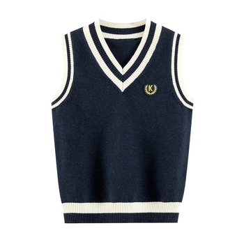 2025. aasta uued keskmise ja suure suurusega poiste vestid sügiseks ja talveks, suurte laste puhtast puuvillast kootud vestid, koolivormid sügiseks ja talveks, trendikad hulgimüügitooted