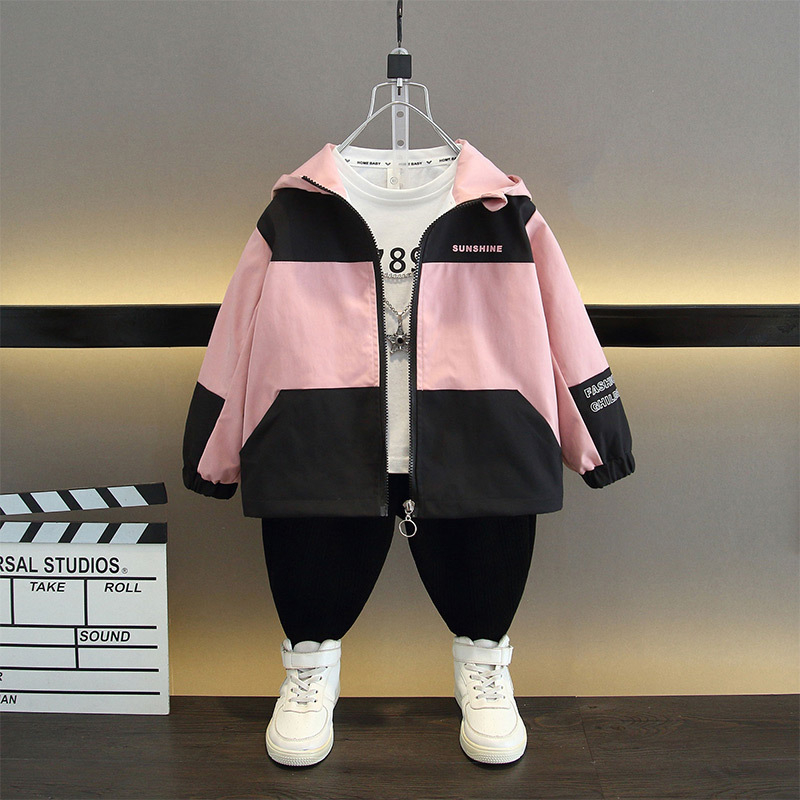 Laste sügisene uus Korea stiilis kapuutsiga jope Rush riided suurtele lastele beebikirjaga päikesejope trendikas