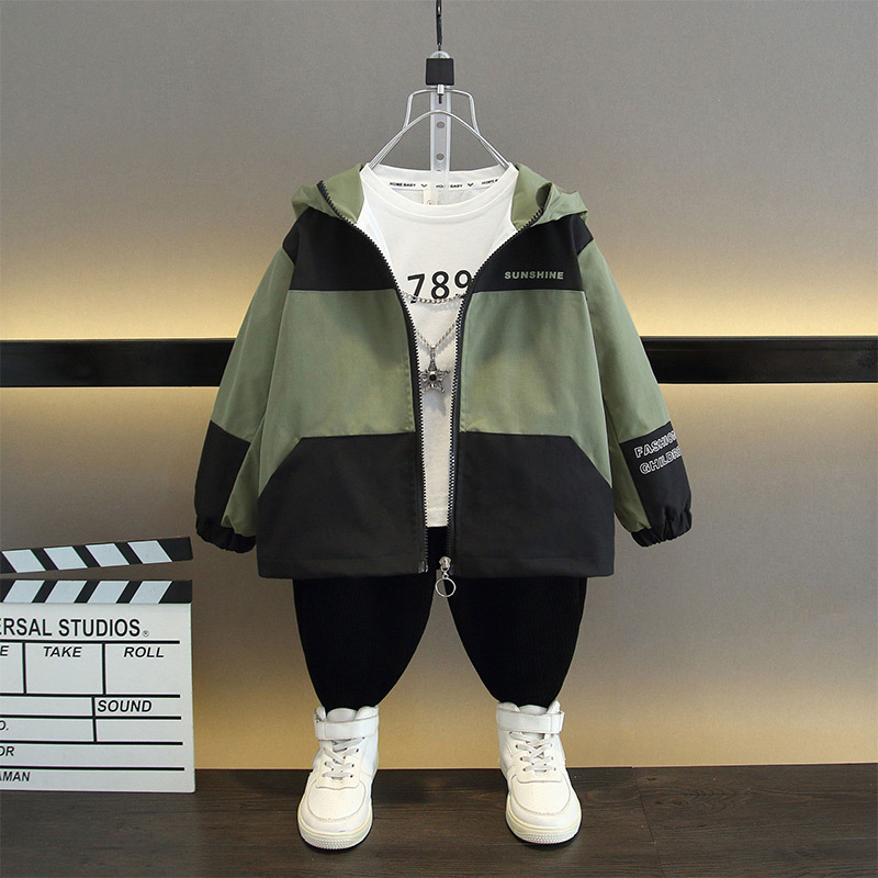 Laste sügisene uus Korea stiilis kapuutsiga jope Rush riided suurtele lastele beebikirjaga päikesejope trendikas
