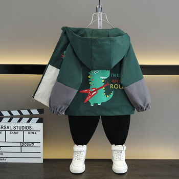 Αγορίστικο ανοιξιάτικο και φθινοπωρινό μπουφάν με χρωματικά μπλοκαρίσματα κινουμένων σχεδίων σε κορεατικό στιλ, λεπτό παλτό με μακριά μανίκια για κορίτσια, ευέλικτο