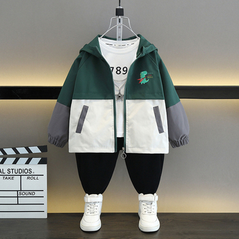 Αγορίστικο ανοιξιάτικο και φθινοπωρινό μπουφάν με χρωματικά μπλοκαρίσματα κινουμένων σχεδίων σε κορεατικό στιλ, λεπτό παλτό με μακριά μανίκια για κορίτσια, ευέλικτο