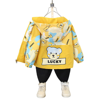 Dječja odjeća 2025. Proljetni kaput za dječake, tanki veliki dječji crtani stil, Russo Boy`s jakna s kapuljačom