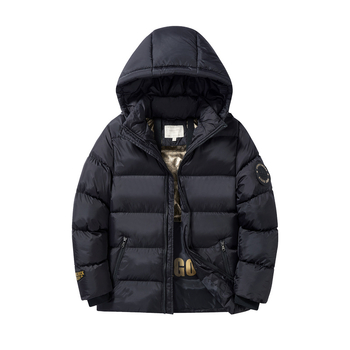Παιδικό μπουφάν με επένδυση από πούπουλο και βαμβάκι, μαύρο χρυσό κοντό παλτό, μεγάλο παιδικό παλτό με επένδυση από βαμβάκι, αδιάβροχο, χειμερινό κοστούμι για αγόρια