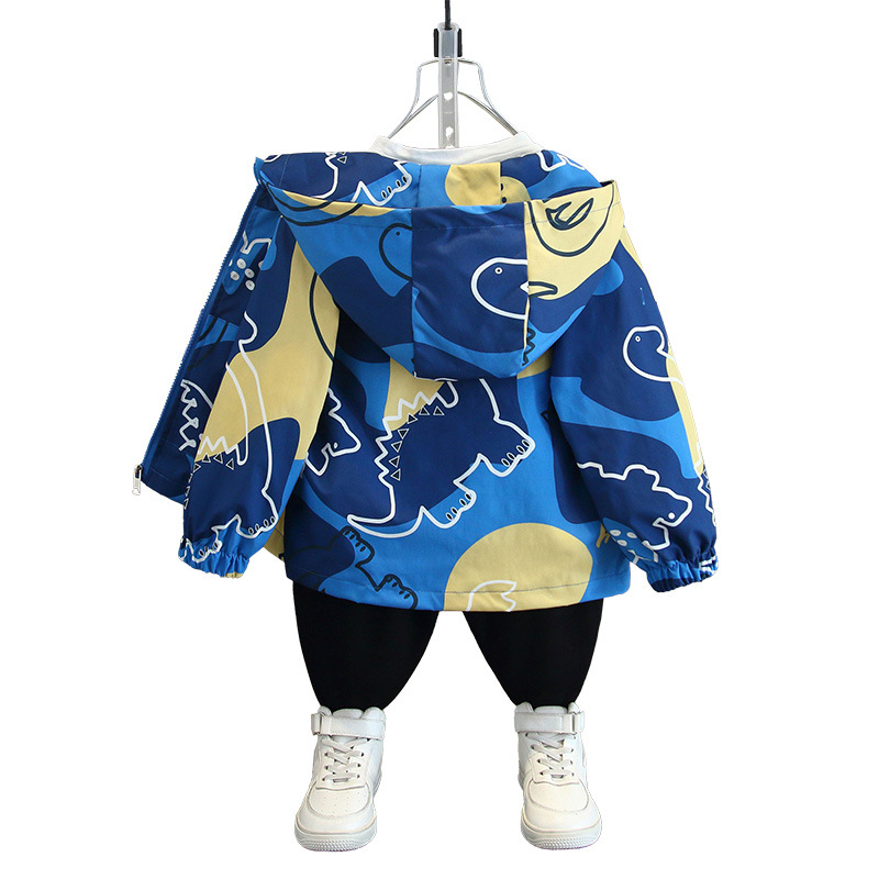 Παιδικό παλτό άνοιξης 2025 παιδικά ρούχα νέο μεγάλο παιδικό μπουφάν με κουκούλα κινουμένων σχεδίων τοπ για αγόρια με πλήρη εκτύπωση trench coat Tide