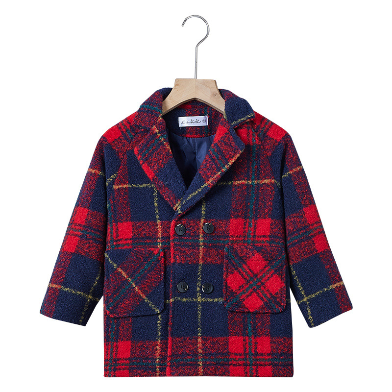 Vaikiški languoti vilnoniai viršutiniai drabužiai korėjietiško stiliaus rudens ir žiemos naujo stiliaus berniukų ir mergaičių šilti vėjo striukės vaikiški drabužių švarkai dygsniuoti ir sustorinti