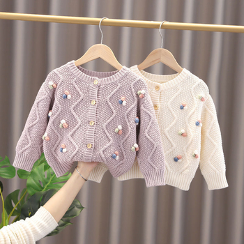 Dámska jesenná košeľa, dievčenská jarná a jesenná nová 2024, roztomilá farebná čiapka, pletená bunda, detská vintage, zahustená