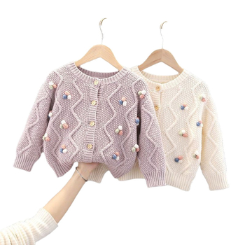 Γυναικείο Φθινοπωρινό Πουκάμισο για Κορίτσια Άνοιξη και Φθινόπωρο Νέο 2024 Χαριτωμένο Πολύχρωμο Πλεκτό Μπουφάν με Σκούφο, Παιδικό Vintage Χοντρό