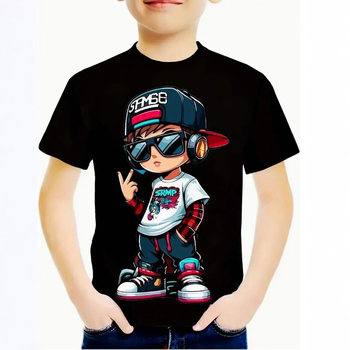 Мъжка тениска с 3D принт по цялото тяло за момчета