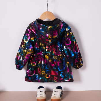 Σε απόθεμα Άνοιξη και Φθινόπωρο Νέα Αγόρια και Κορίτσια Μπουφάν με Γράμμα και Μπρονζέ Φωτεινό Μπλούζα με Κουκούλα και Φερμουάρ, Μακρύ Μπλούζα Casual Temu