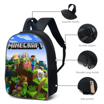 Моят свят Ученик Minecraft Ученичка Детска анимационна раница Раница