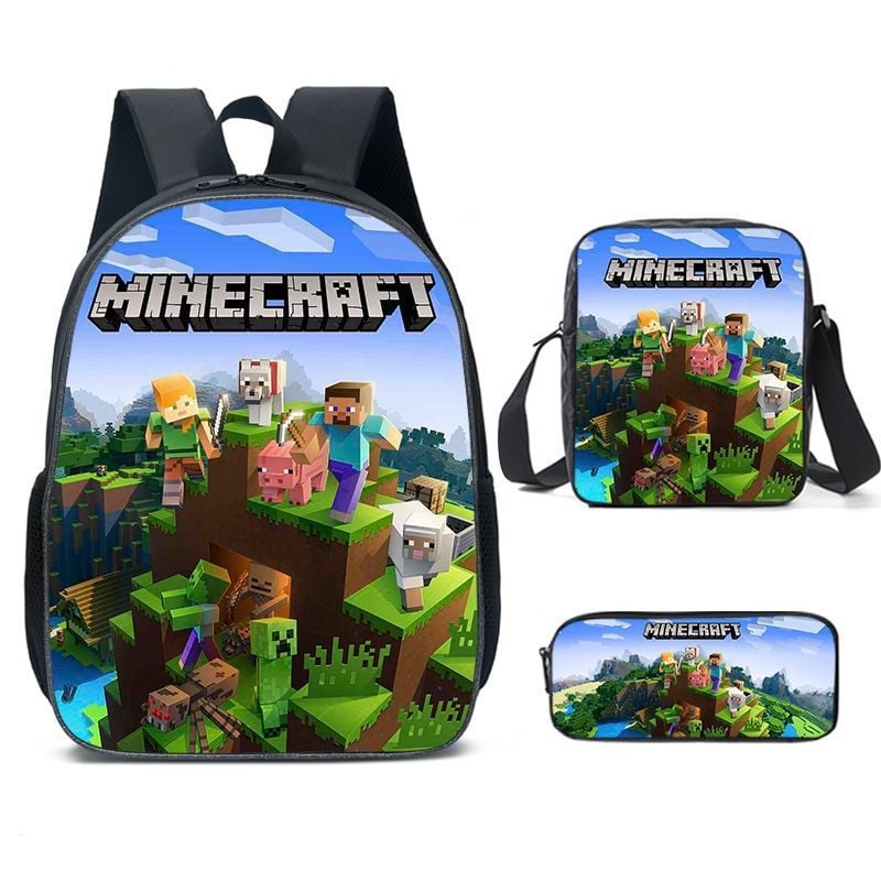 Mana pasaule Skolēns Minecraft Skolas soma Bērniem Karikatūra Mugursoma Mugursoma