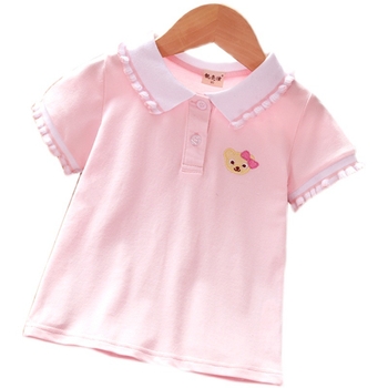 Tüdrukute suvine valge särk 2023 uus laste värske vabaaja topp stiilne rinnamikrofoniga lühikeste varrukatega särk laste riided