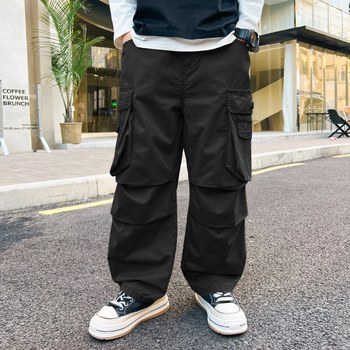 Παντελόνι γερανού από βαμβάκι για αγόρια Spring Zhongda, νέα παιδικά ρούχα, παιδικά νεανικά casual παντελόνια, χαλαρά παντελόνια με μεγάλες τσέπες