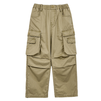 Παντελόνι γερανού από βαμβάκι για αγόρια Spring Zhongda, νέα παιδικά ρούχα, παιδικά νεανικά casual παντελόνια, χαλαρά παντελόνια με μεγάλες τσέπες